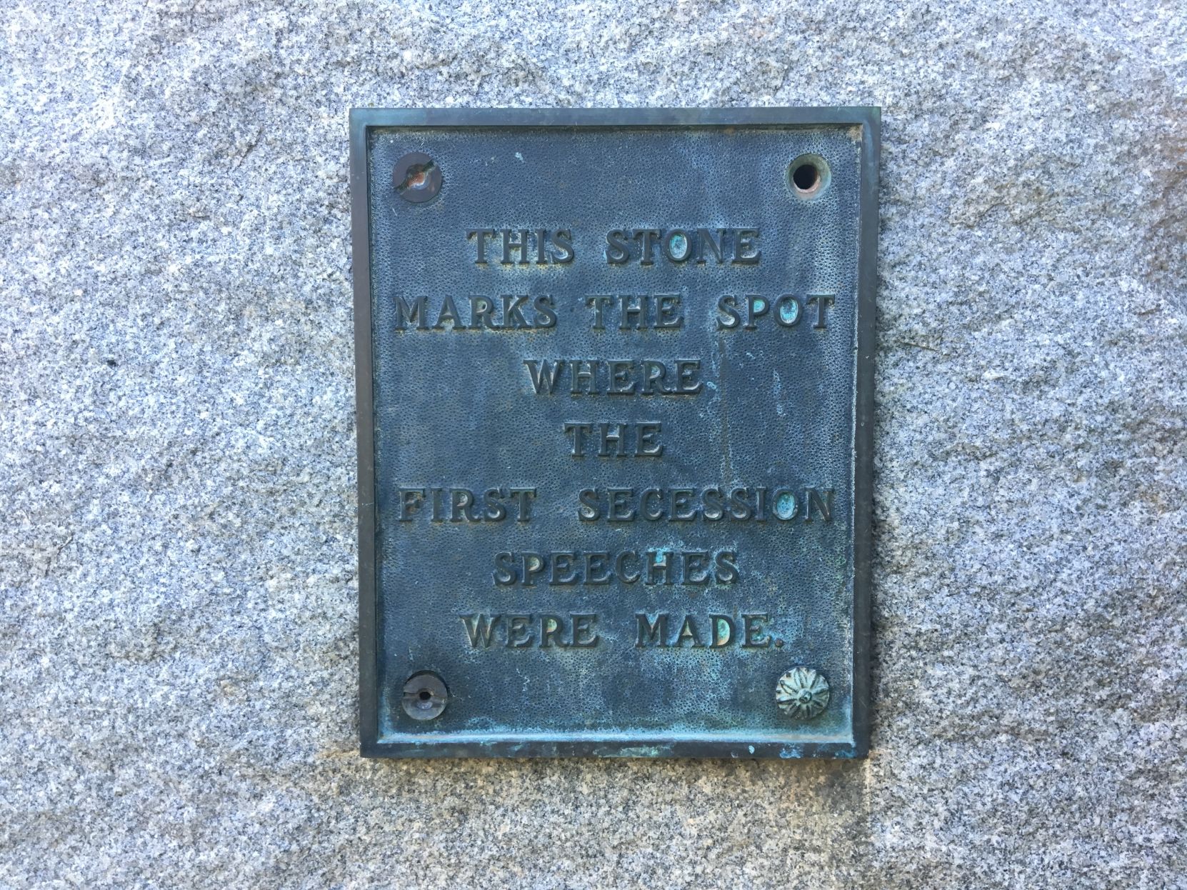 Stone marks site of South Carolina's secession speeches